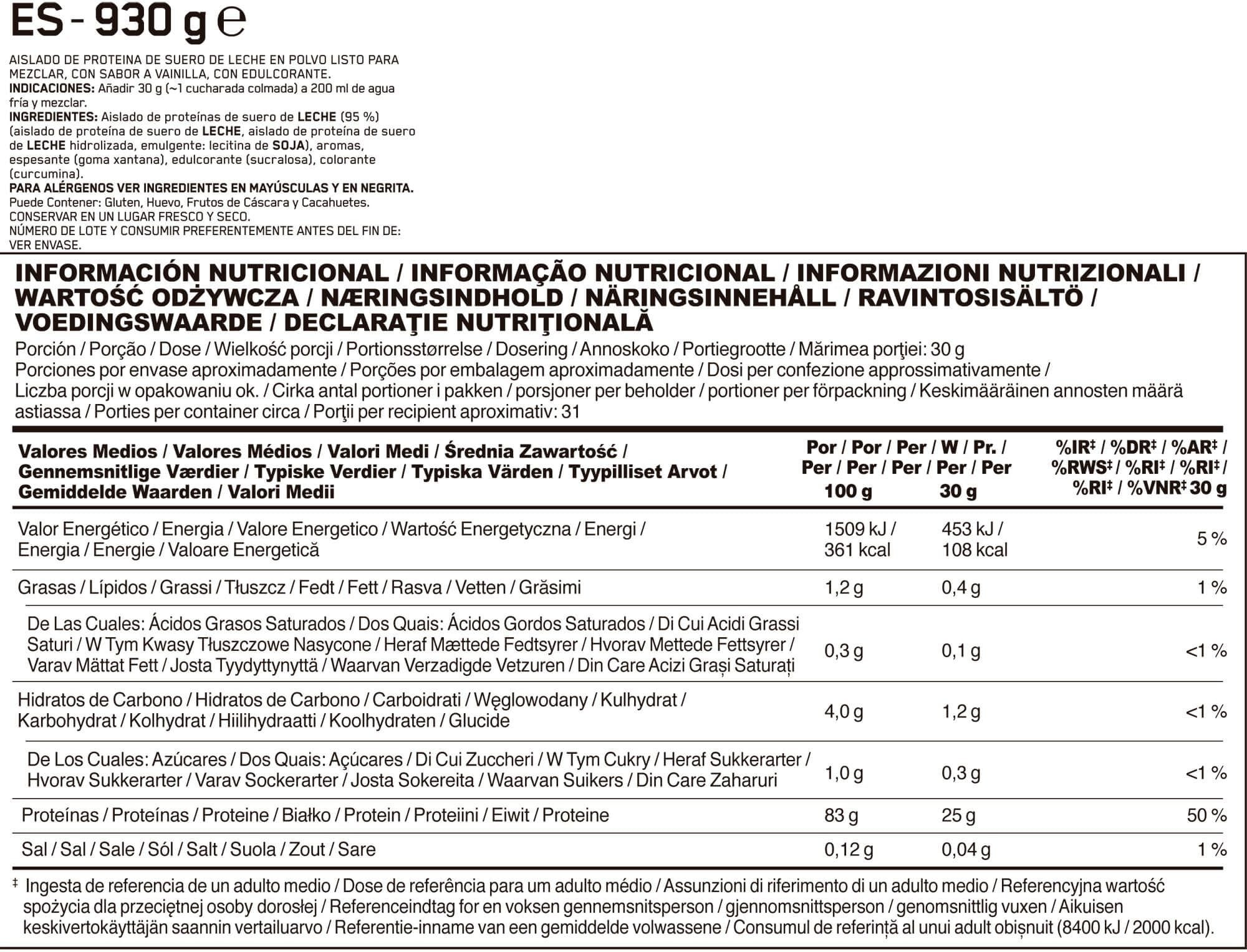 Información nutricional