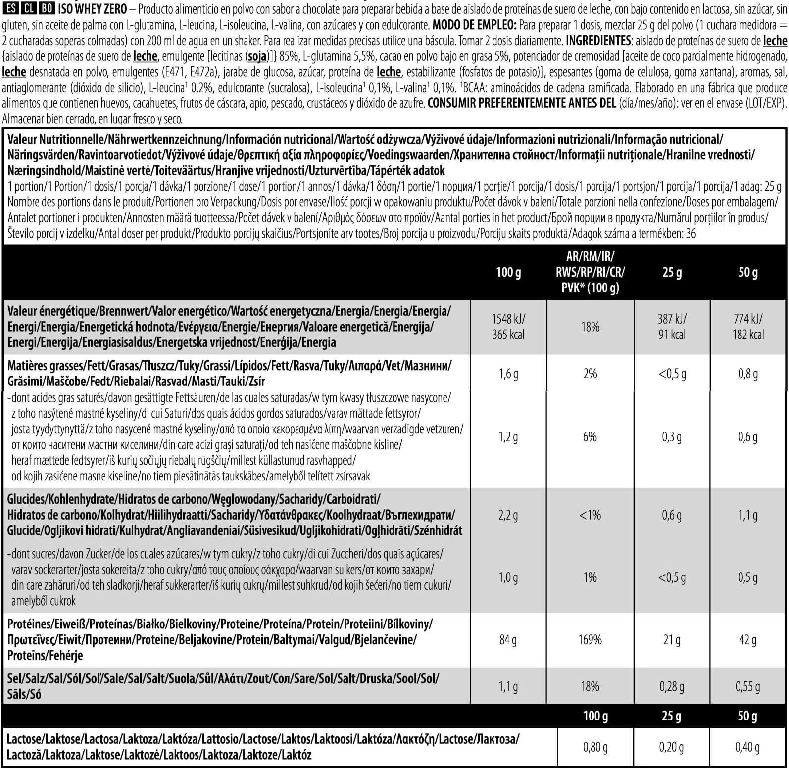 Información nutricional