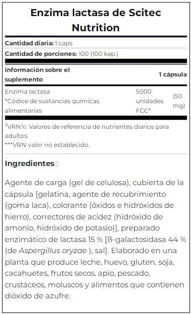 Información nutricional