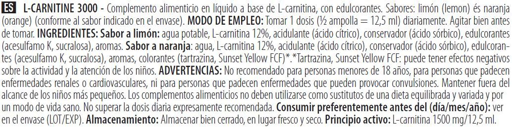 Información nutricional