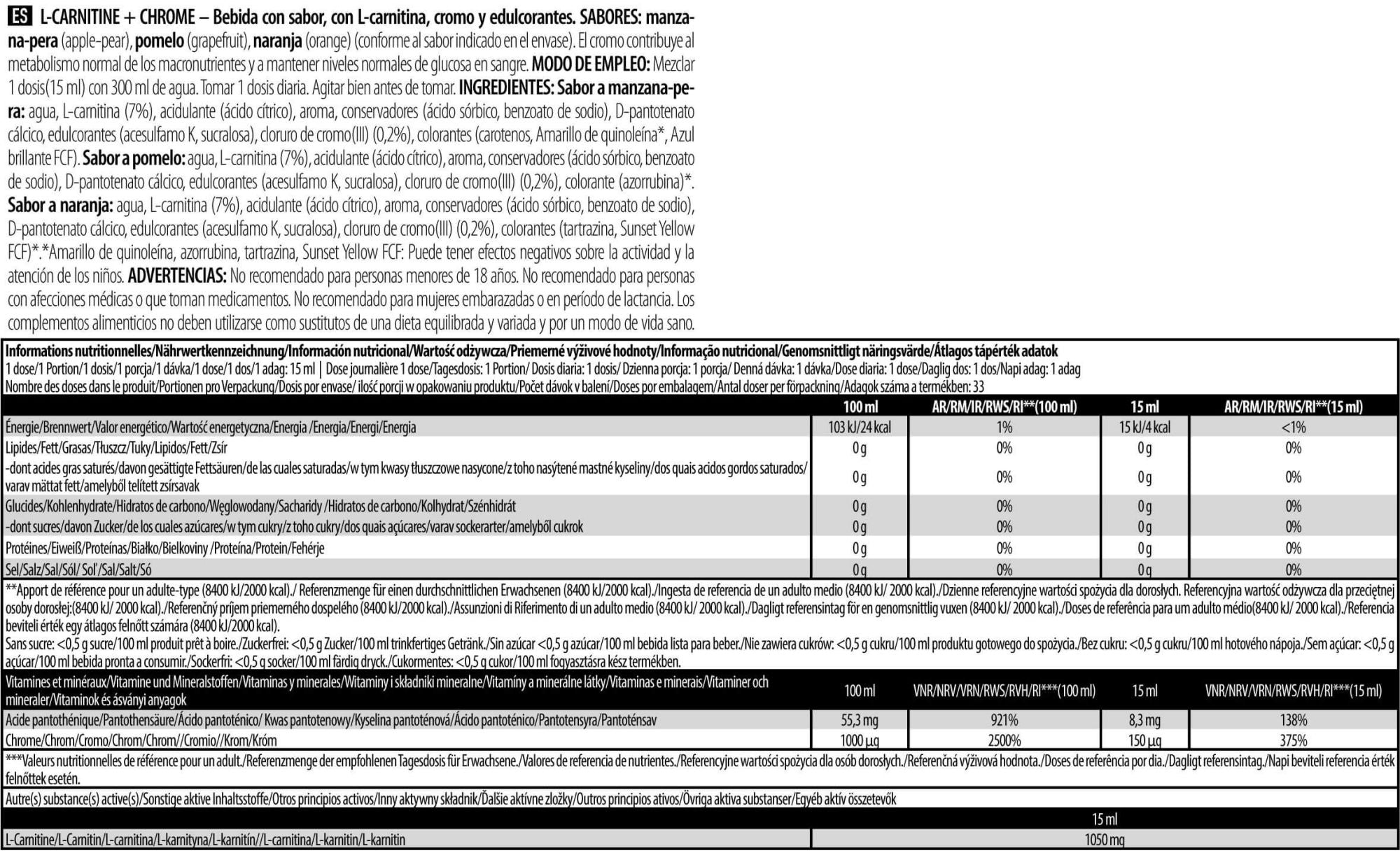 Información nutricional