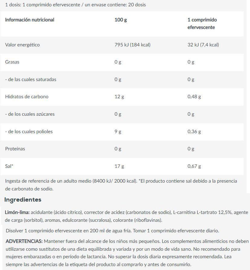 Información nutricional