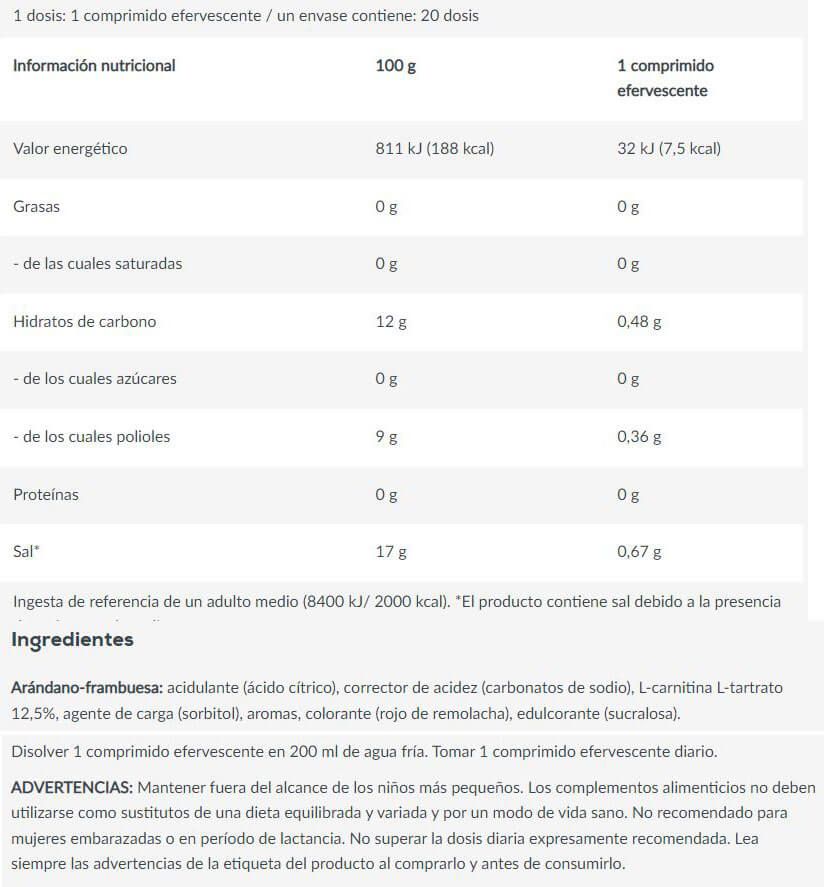 Información nutricional