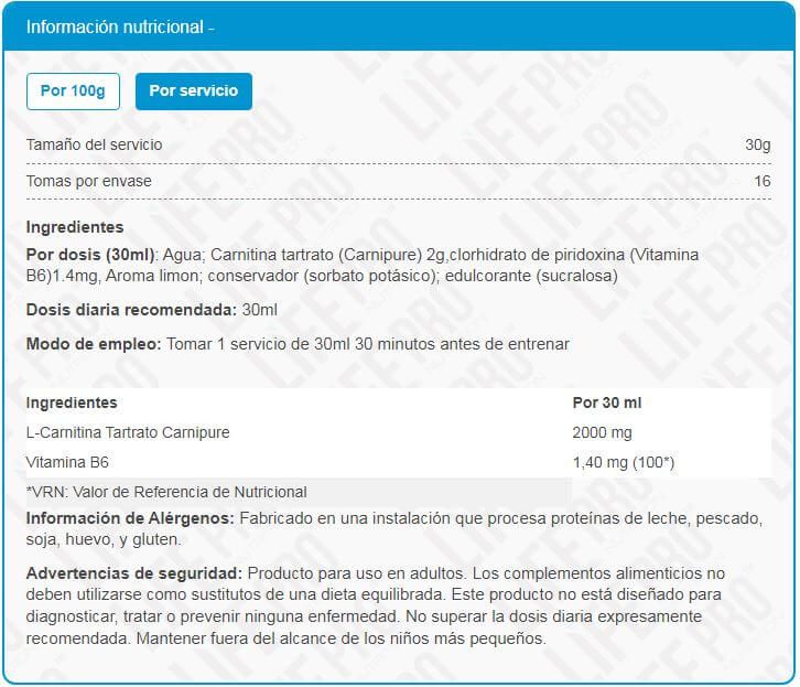 Información nutricional