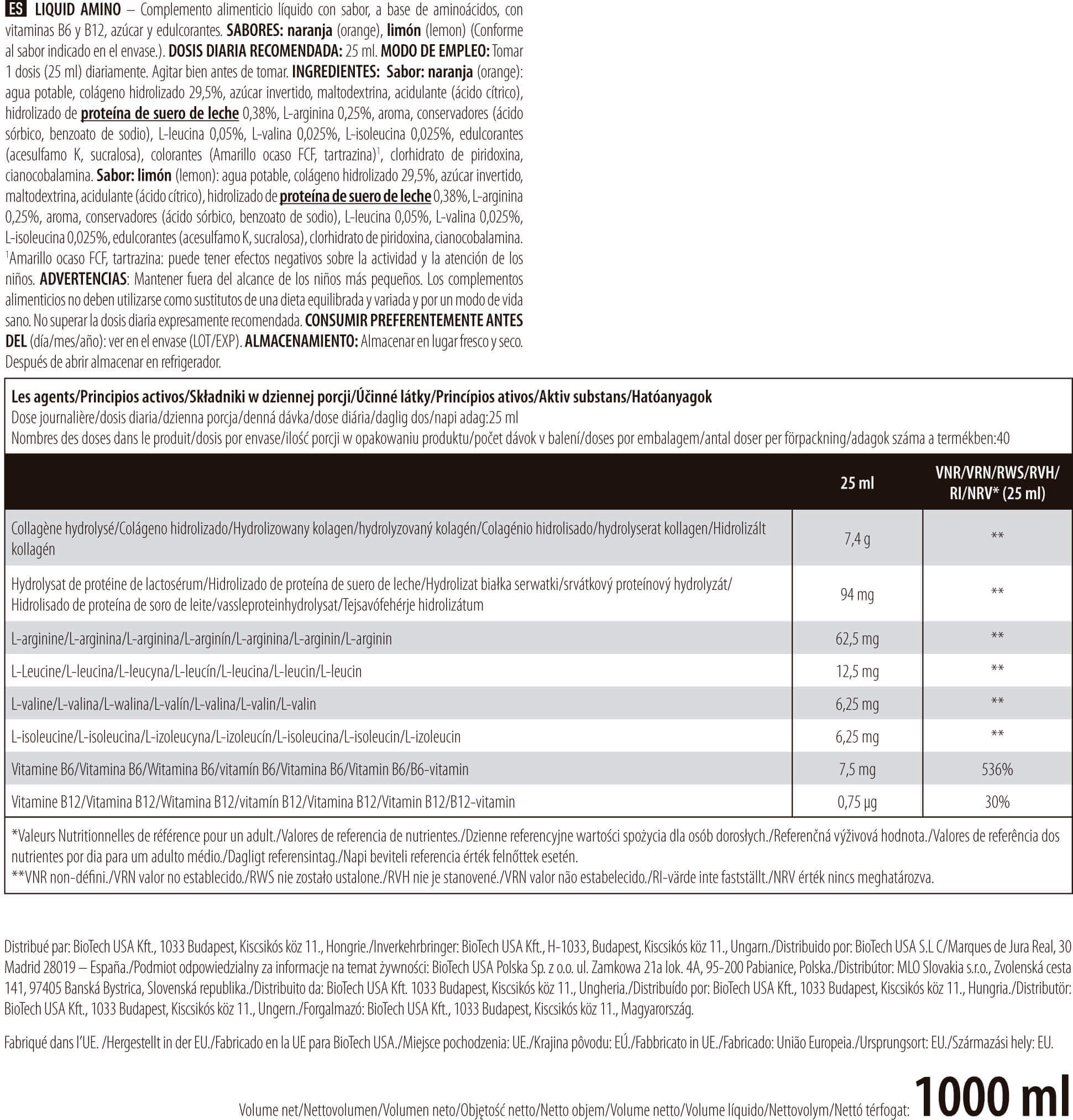 Información nutricional