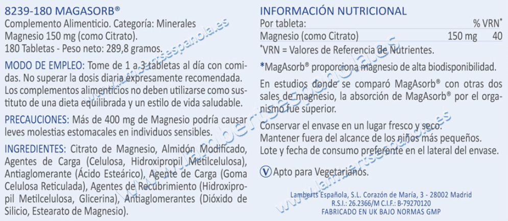 Información nutricional