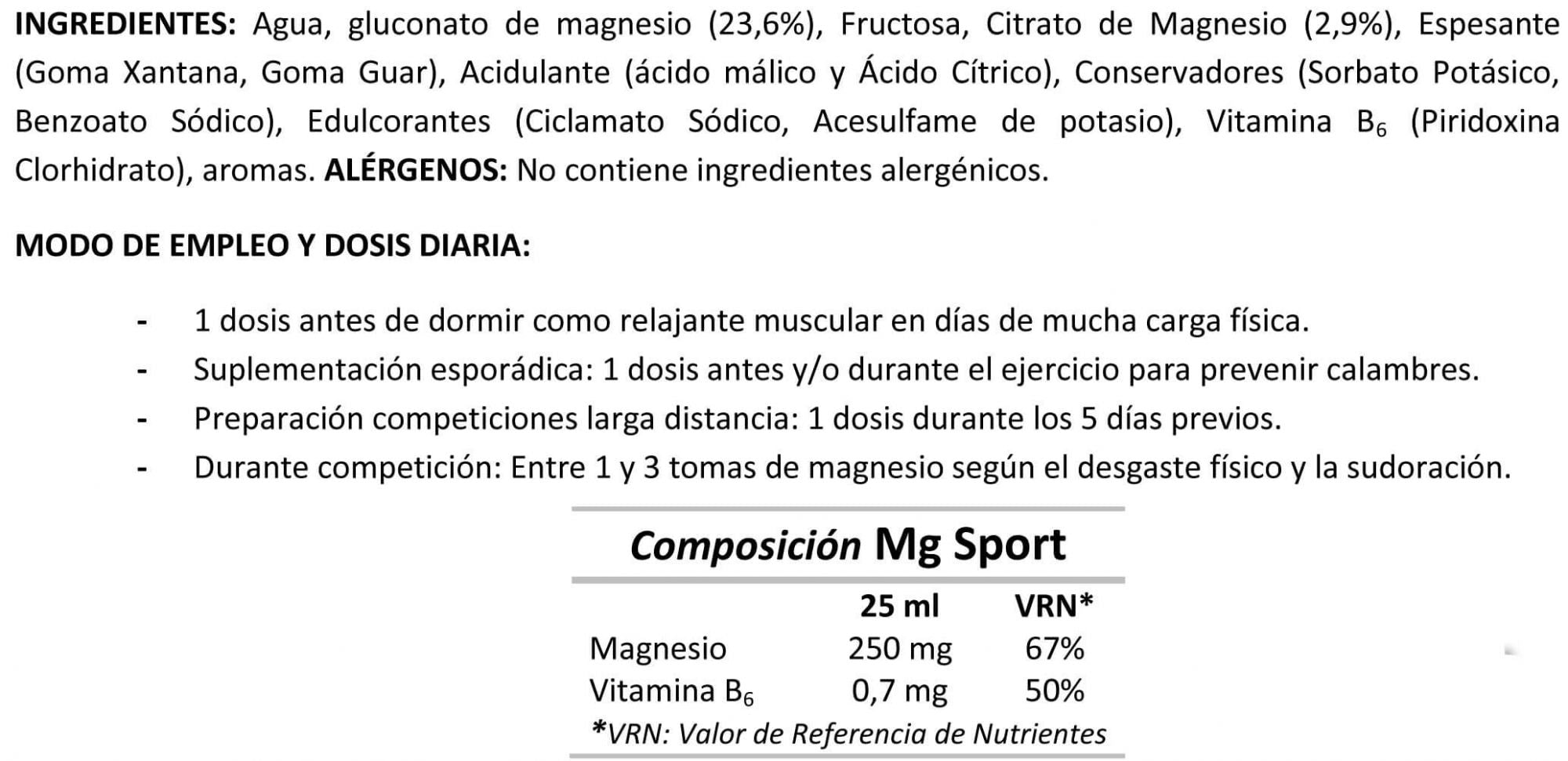 Información nutricional