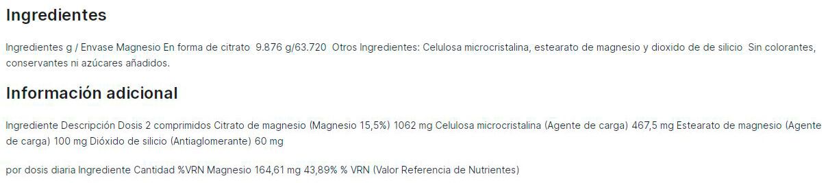 Información nutricional