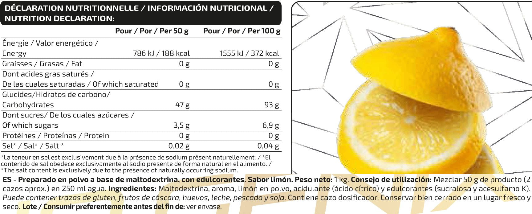 Información nutricional