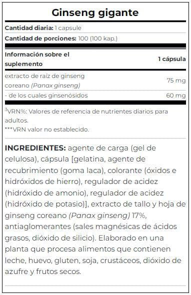 Información nutricional