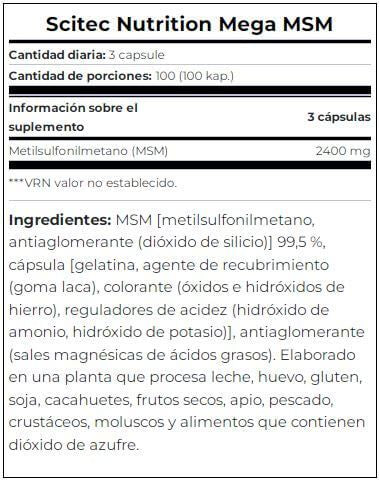Información nutricional