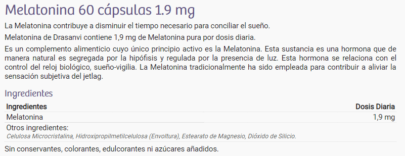 Información nutricional
