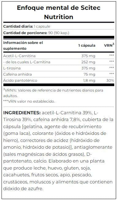 Información nutricional