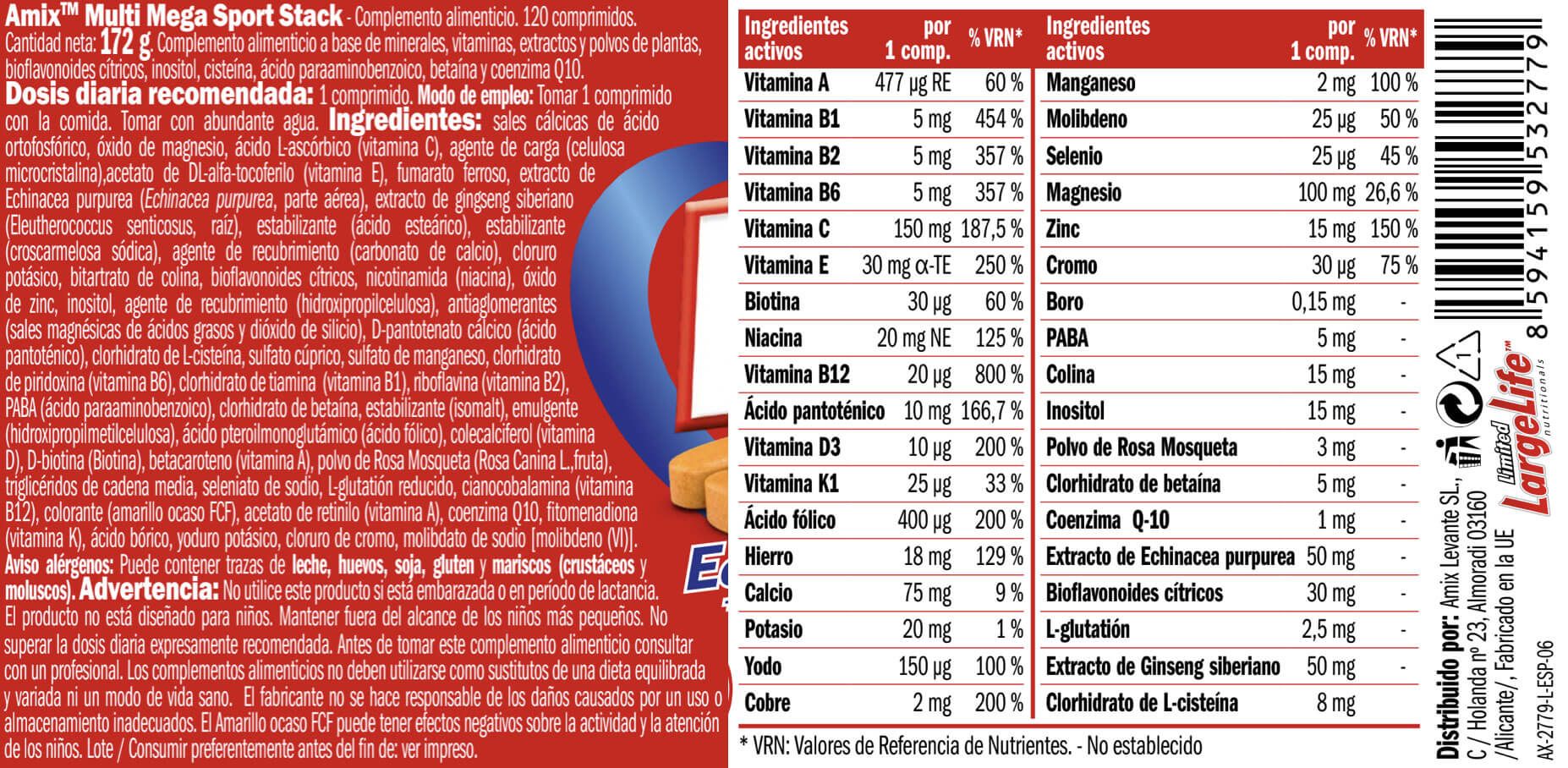Información nutricional