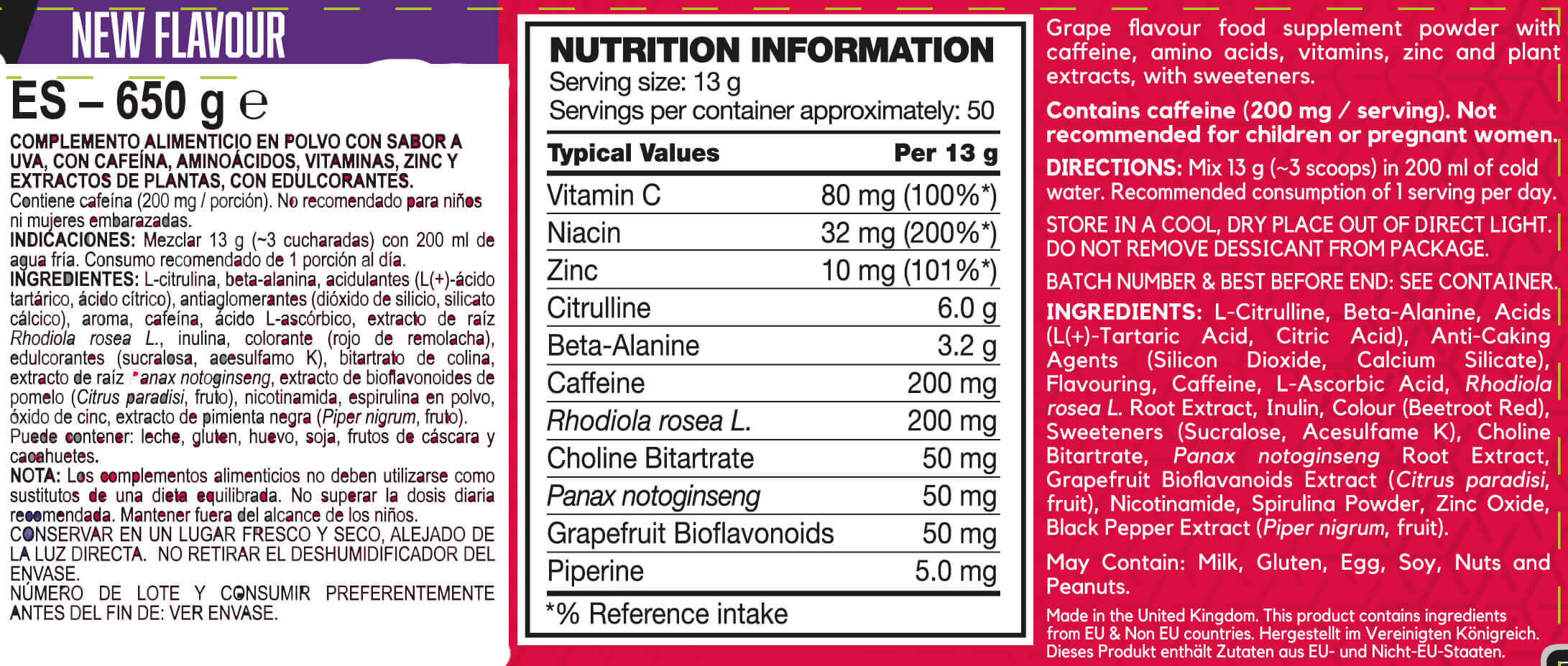 Información nutricional
