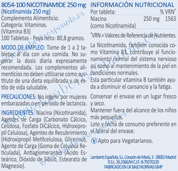 Información nutricional