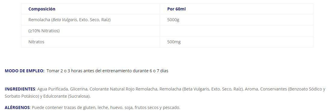 Información nutricional