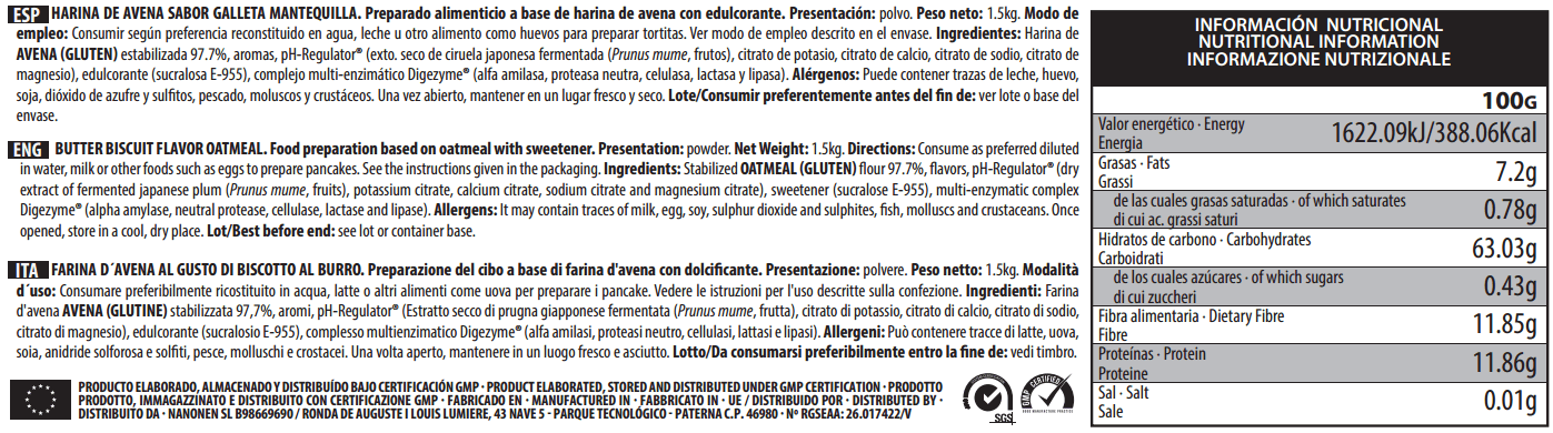 Información nutricional