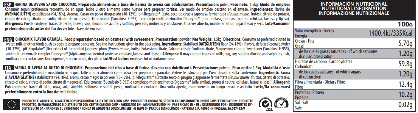 Información nutricional