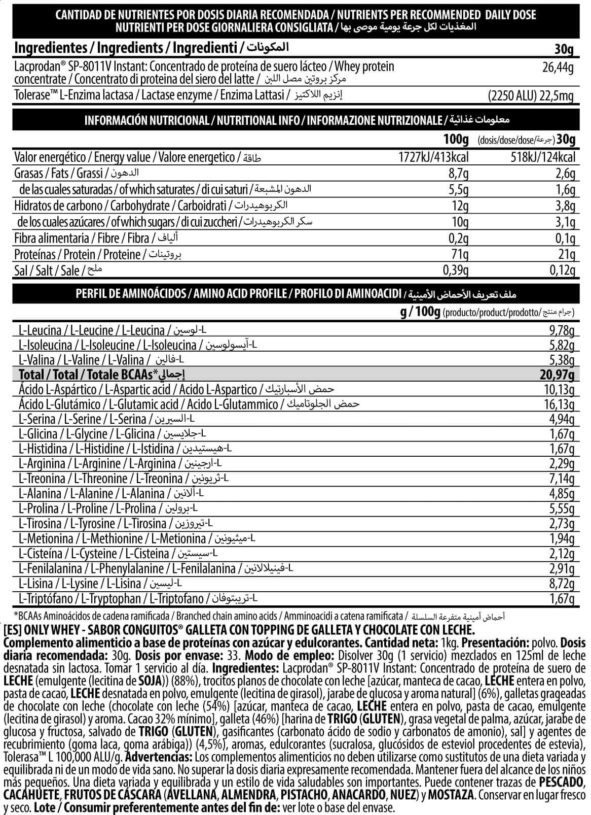 Información nutricional