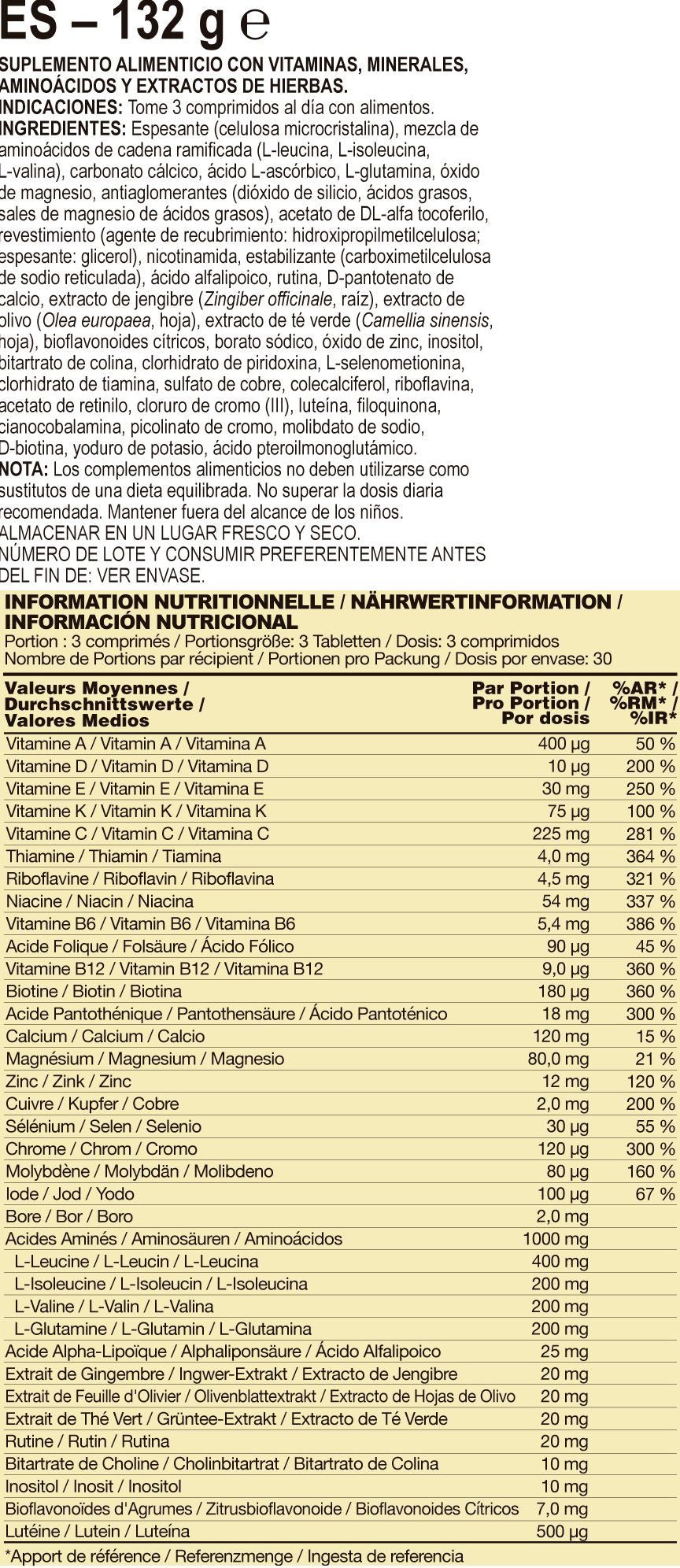Información nutricional