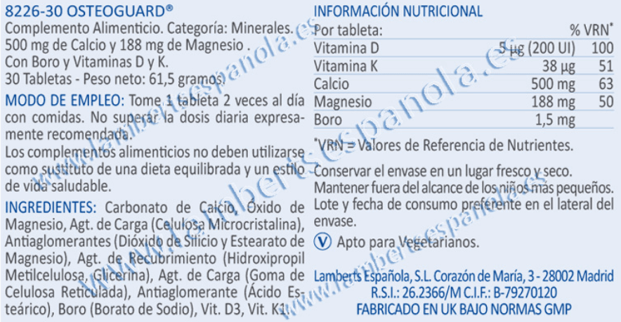 Información nutricional