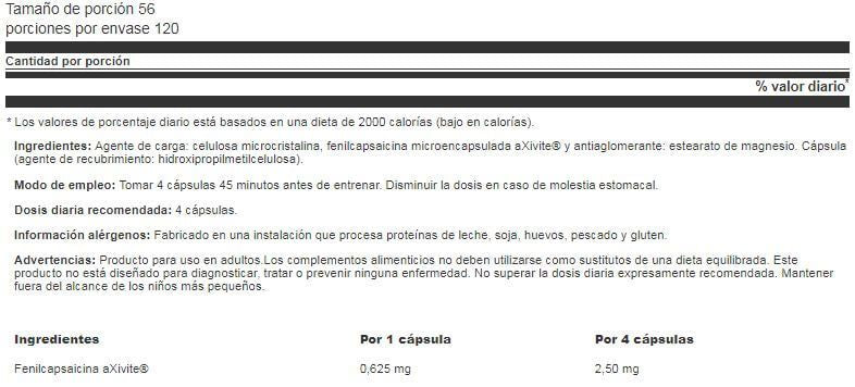 Información nutricional
