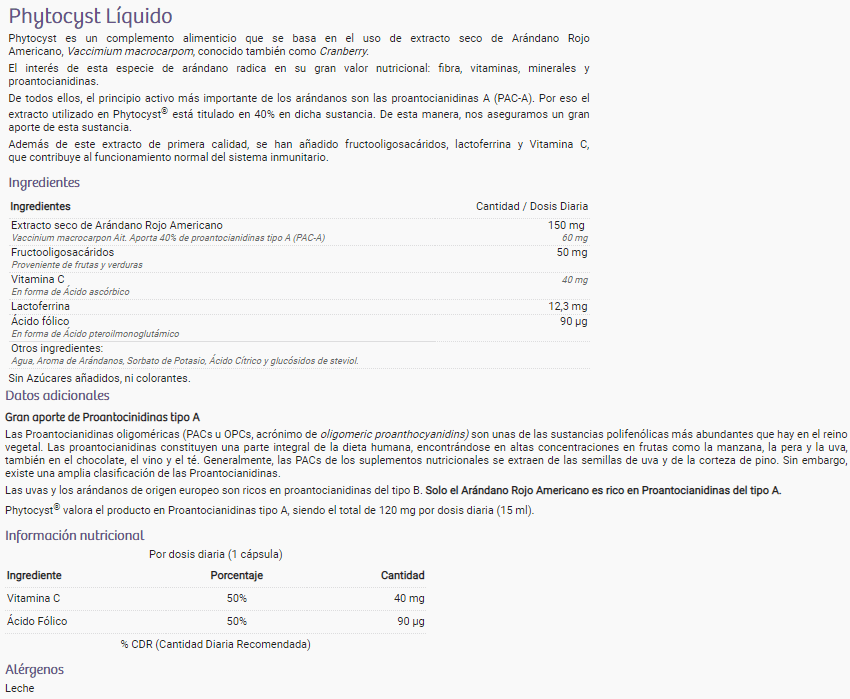 Información nutricional
