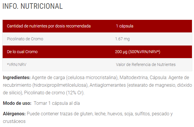 Información nutricional