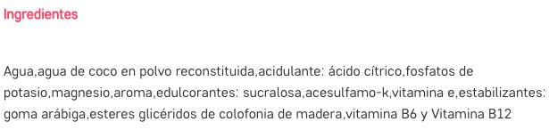 Información nutricional