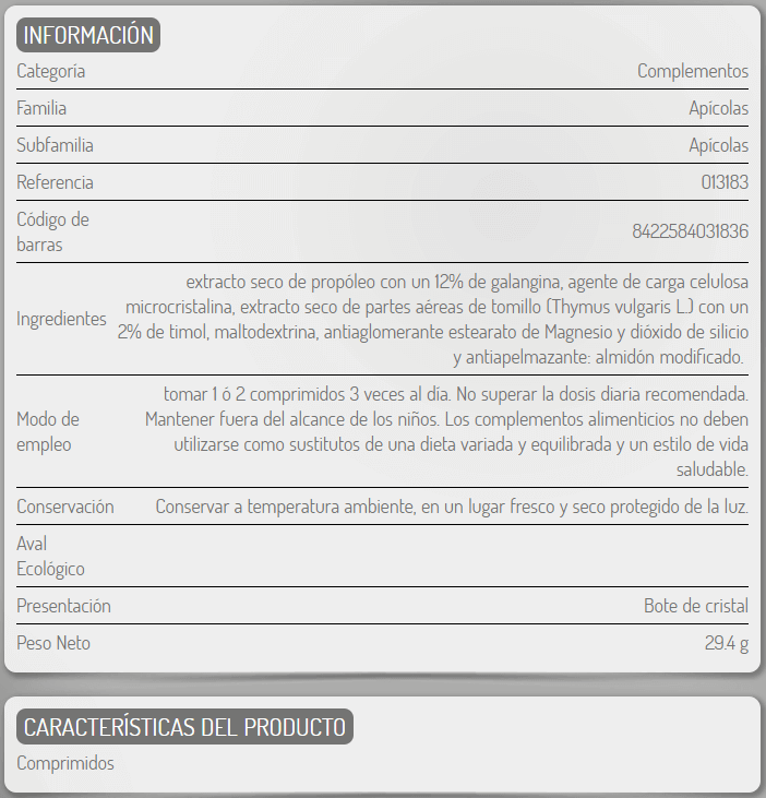 Información nutricional