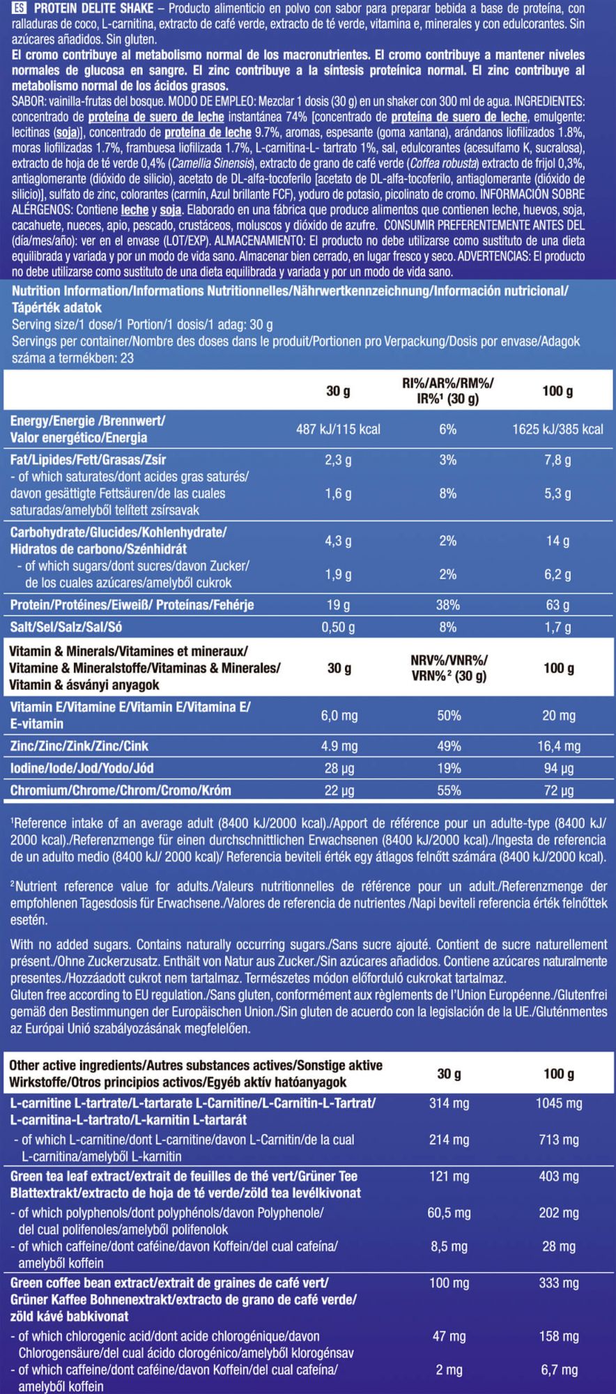 Información nutricional