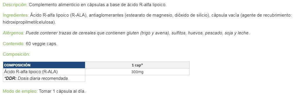 Información nutricional