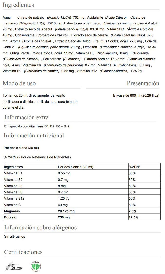 Información nutricional