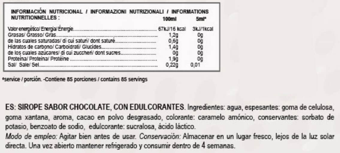 Información nutricional