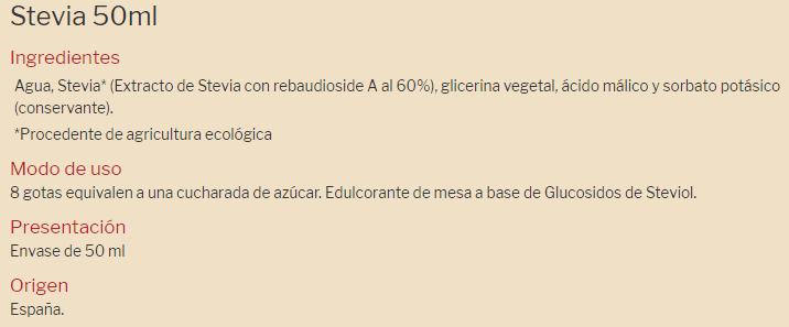 Información nutricional