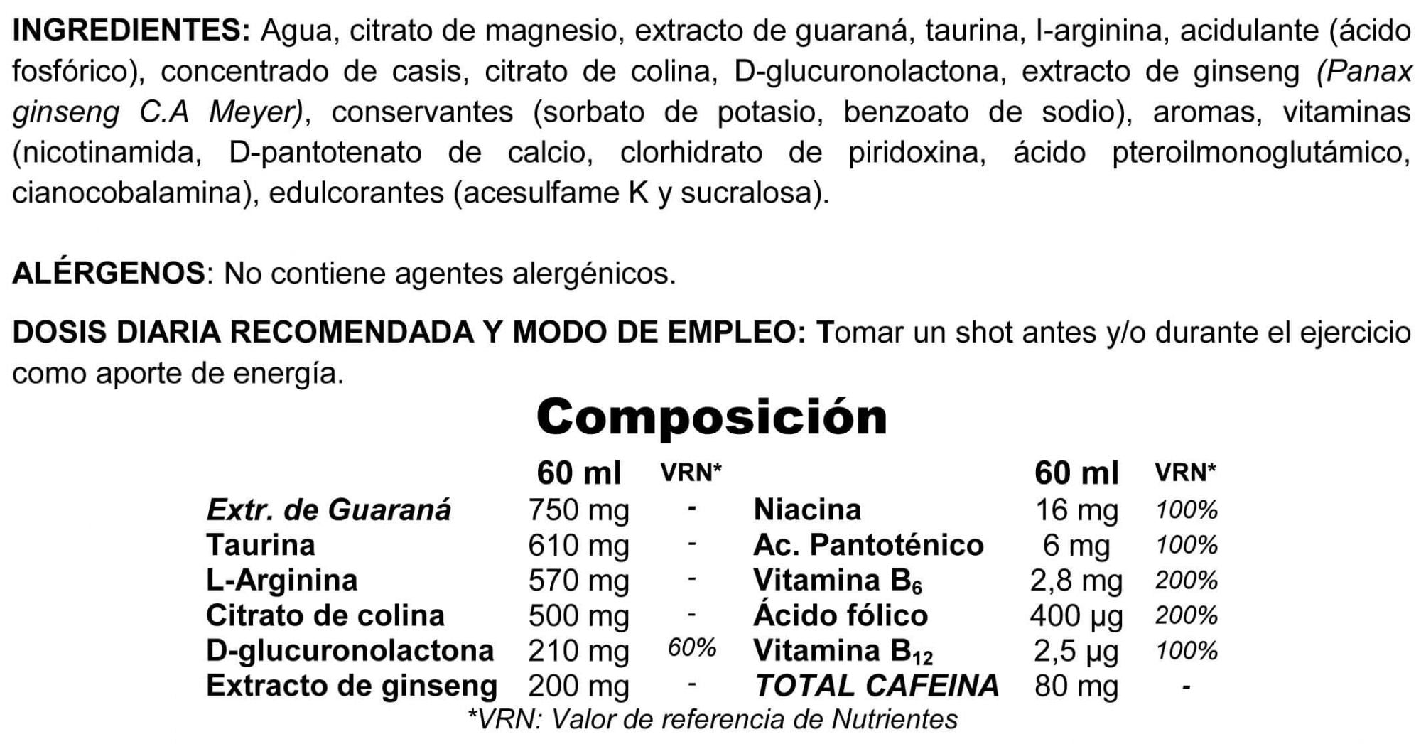 Información nutricional