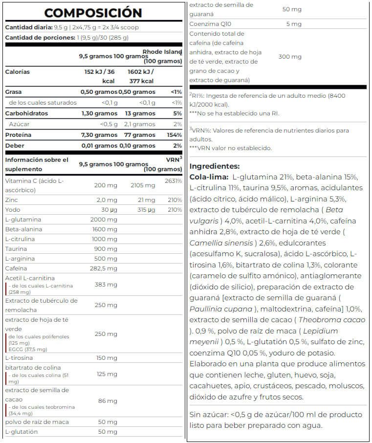 Información nutricional