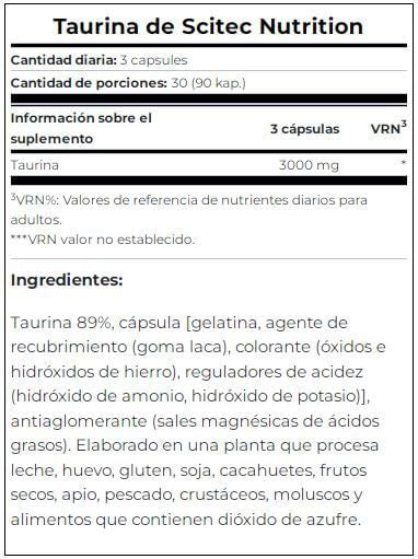 Información nutricional
