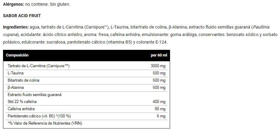 Información nutricional