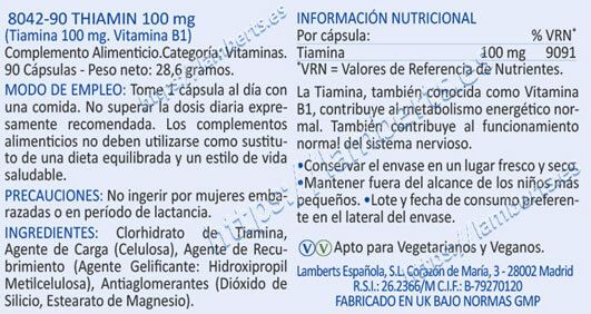 Información nutricional