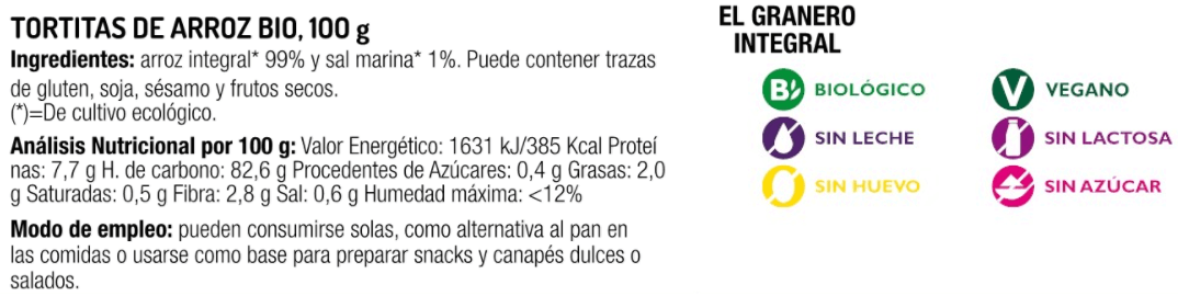 Información nutricional