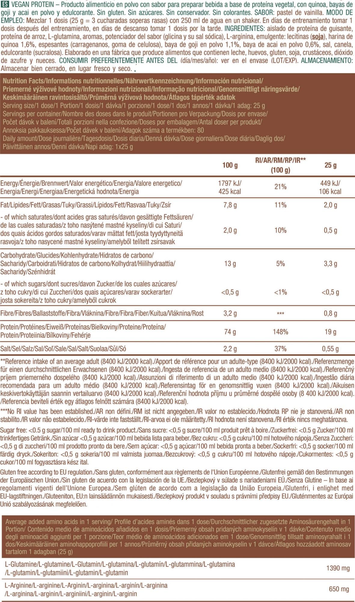 Información nutricional