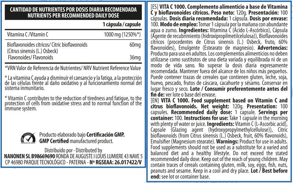 Información nutricional