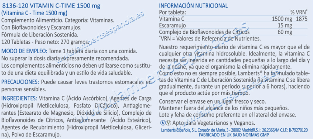 Información nutricional