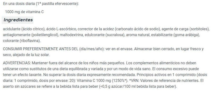 Información nutricional
