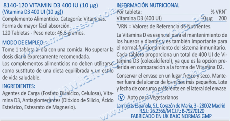Información nutricional