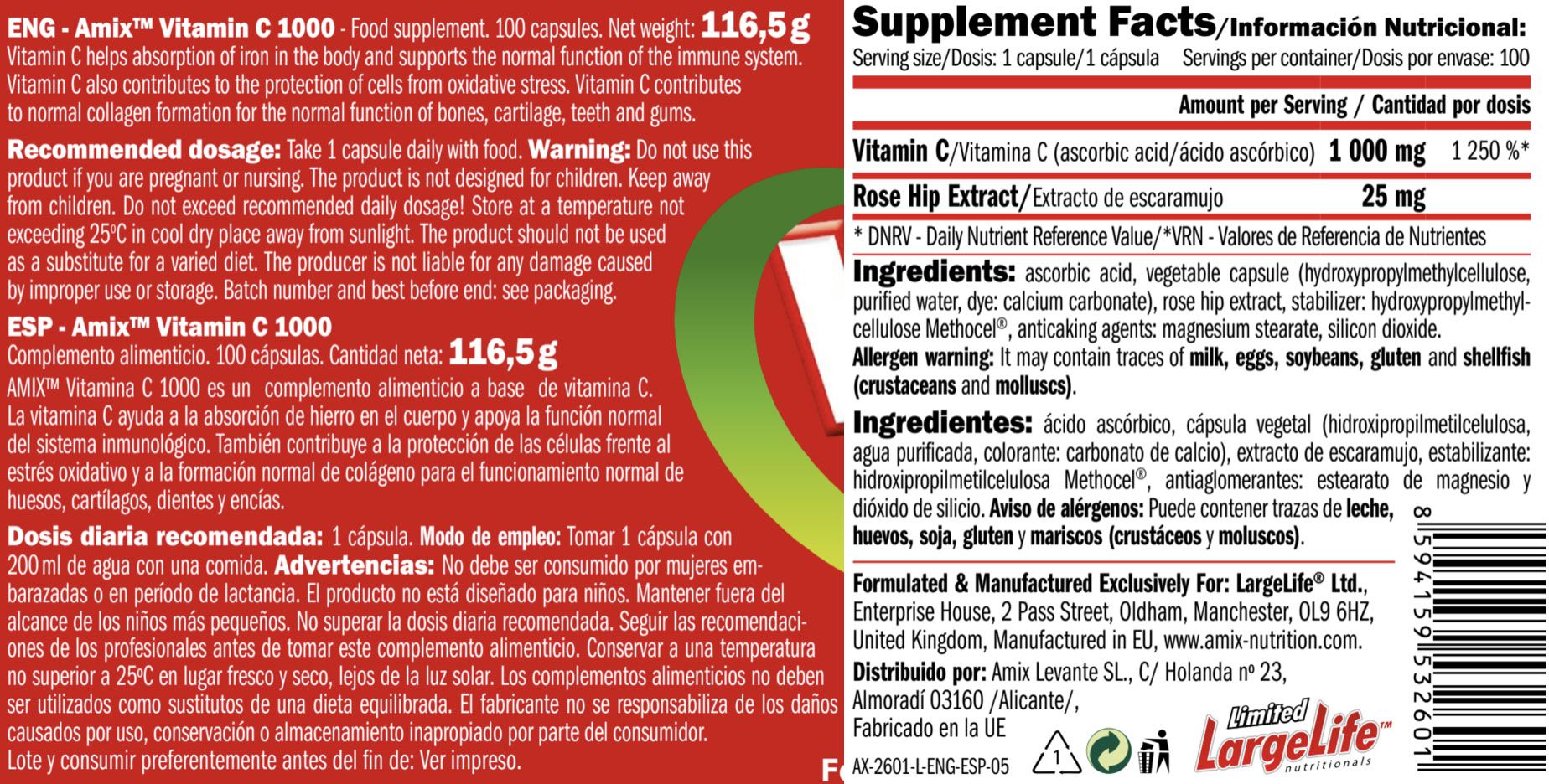 Información nutricional