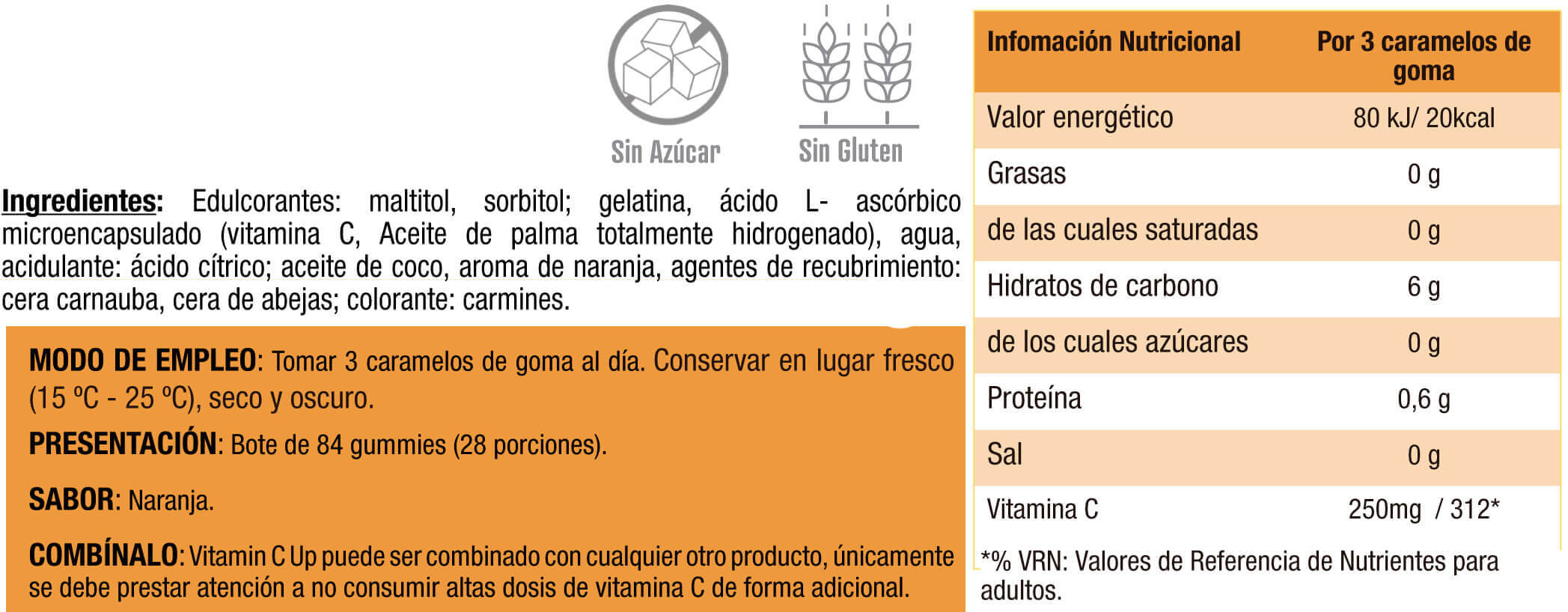 Información nutricional