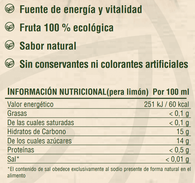Información nutricional